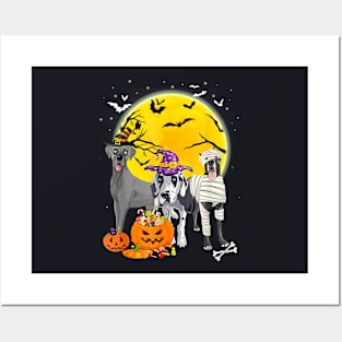 Three Great Dane Dogs Halloween Dog Halloween Posters and Art